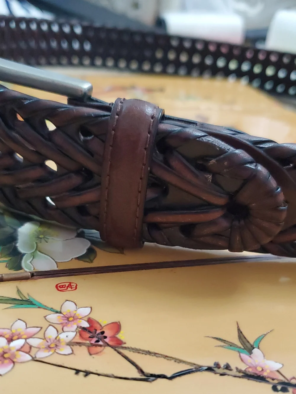 Roundtree & Yorke Woven Brown Leather Belt Classic Braided Design/Dillard's. 34.